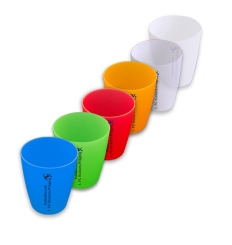 Mehrweg-Trinkbecher "0,2 L" - mit Druck - ab 100 Stück (Druckfläche: 70 mm hoch x 12 mm breit) 
