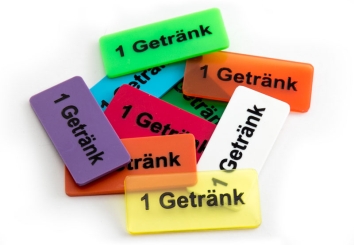 Wertchip 57 x 26 mm mit Standardtexten Getränke | 1 Getränk