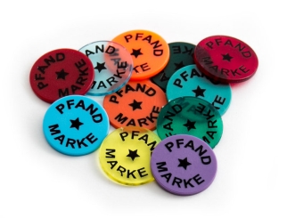 Wertchip Ø 23,3 mm mit Standardtexten Wert-/Pfandmarken | Pfandmarke