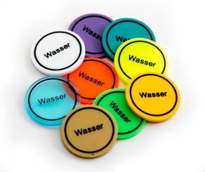 Wertchip Ø 30 mm mit Standardtexten Getränke | Wasser