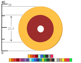 Chip/Ring-Kombination Ø 38 mm mit Ø 23 mm Innenchip 