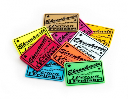 Token 60 x 40 mm with standard texts 